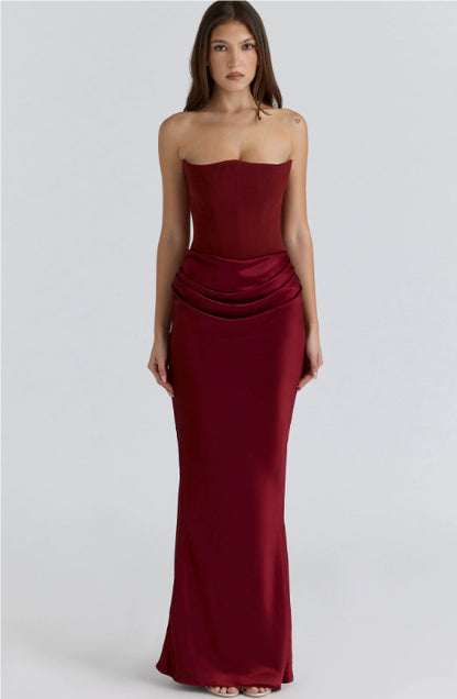 Women's Strapless Backless Bandeau Maxi Dress (photo 17)