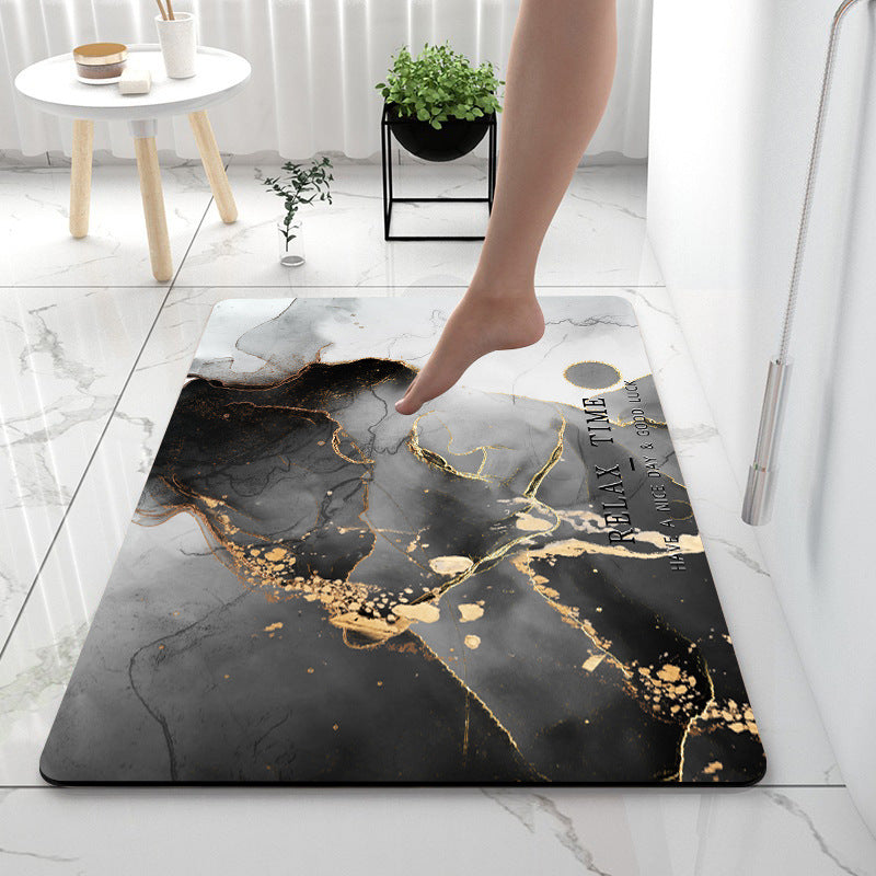 Quick-Dry Marble Print Bath Mat (photo 8)