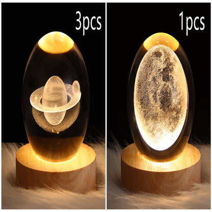 Wood Base Crystal Ball Night Lamp (photo 20)