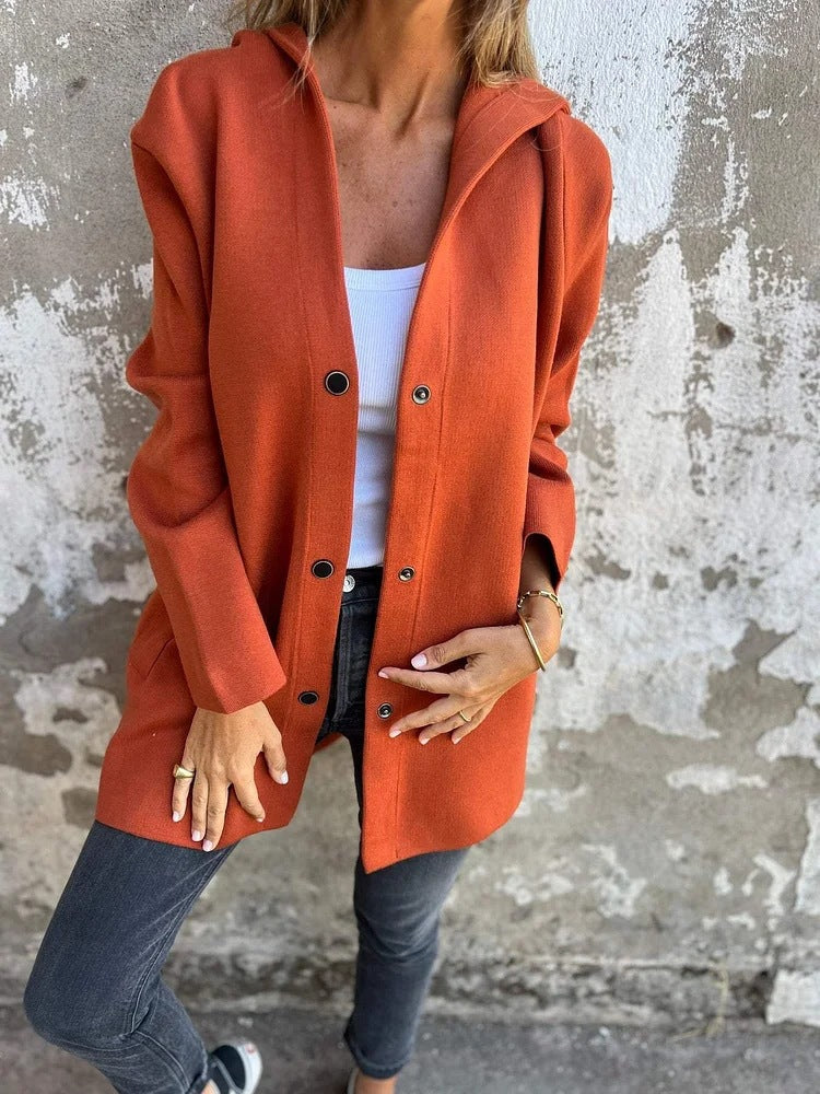 Women's Hooded Single-Breasted Loose Jacket (photo 9)