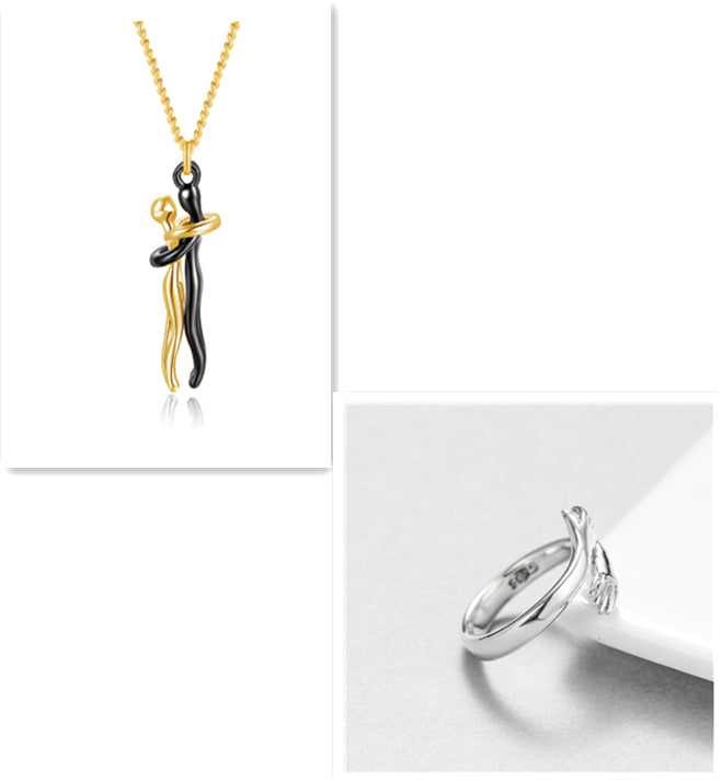 Hugging Figures Pendant Necklace (photo 25)