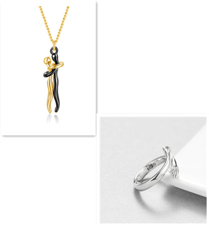 Hugging Figures Pendant Necklace (photo 25)