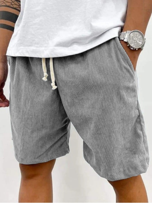 Men's Corduroy Drawstring Shorts with Pockets (photo 5)