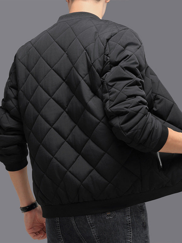 Men's Diamond-Quilted Padded Baseball Jacket (photo 4)
