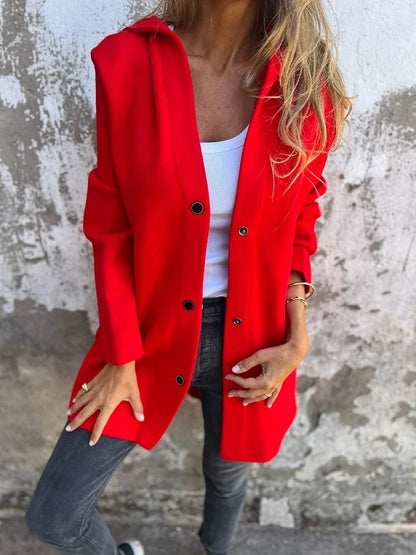 Women's Hooded Single-Breasted Loose Jacket (photo 14)