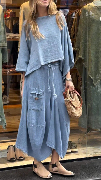 Women's Long-Sleeve Pullover Top and Long Skirt Set (photo 10)