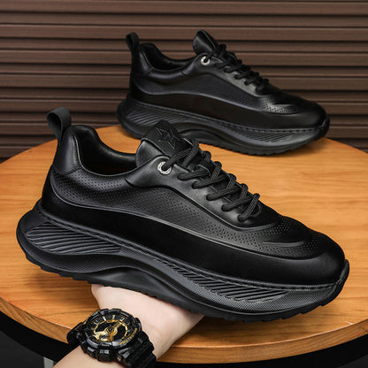 Men's Thick-Sole Lace-Up Casual Sneakers (photo 6)