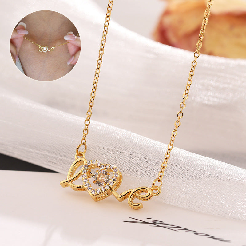 Titanium Steel Love Letter Clavicle Necklace