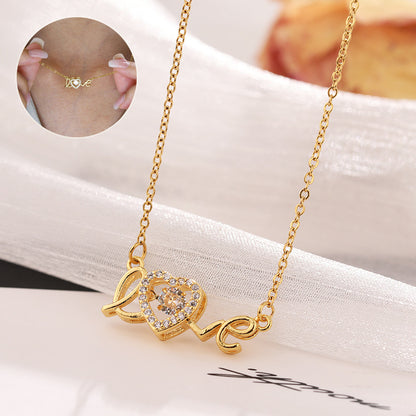 Titanium Steel Love Letter Clavicle Necklace