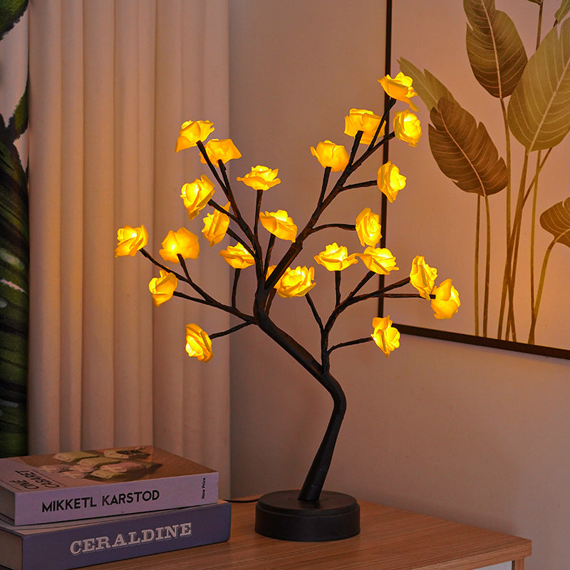 USB LED Rose Tree Table Lamp (photo 2)