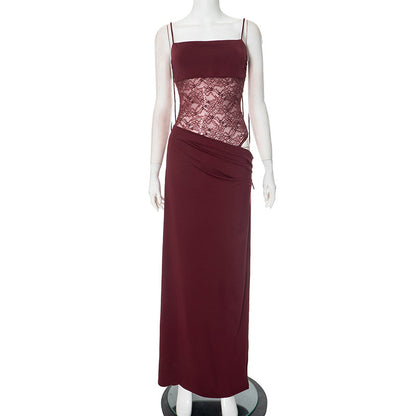 Women's Lace Strappy Maxi Dress (photo 10)