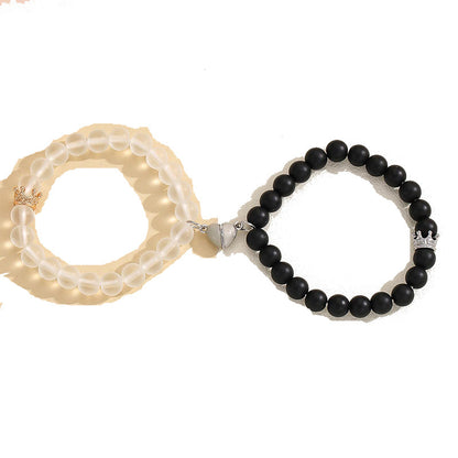 2-Piece Glow-in-the-Dark Crown Bead Couple Bracelets (photo 9)