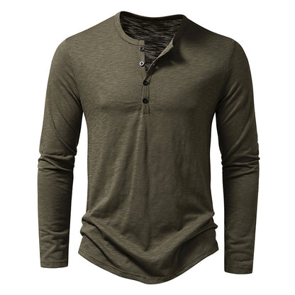 Men's Long-Sleeve Button Henley T-Shirt (photo 9)