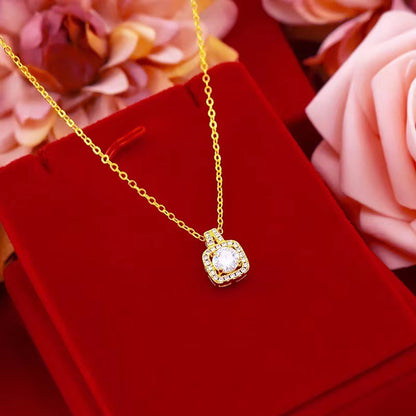 Zircon Pendant Necklace, Stud Earrings and Ring Set (photo 3)