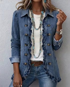 Women's Ruffle-Trim Printed Blazer (photo 5)