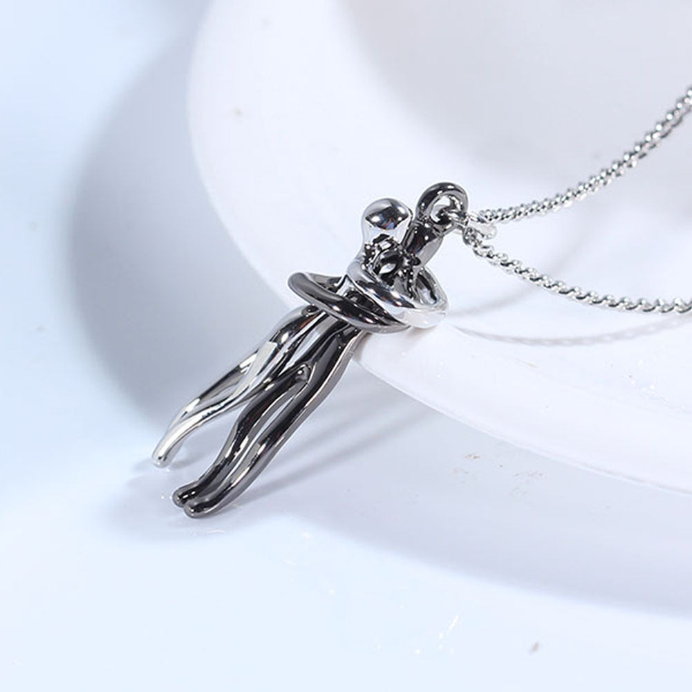 Hugging Figures Pendant Necklace (photo 2)
