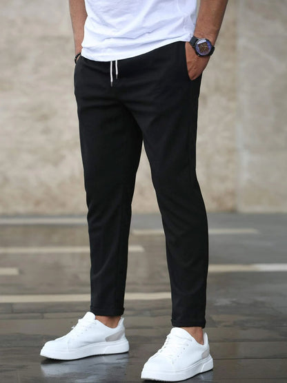 Men's Slim Drawstring Pants with Pockets (photo 7)