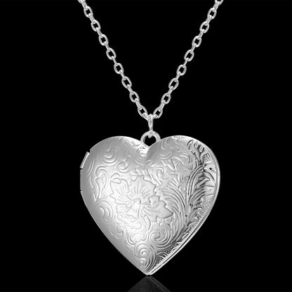 Heart Photo Locket Pendant Necklace (photo 6)