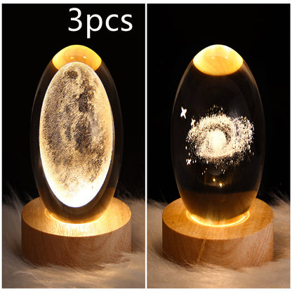Wood Base Crystal Ball Night Lamp (photo 40)