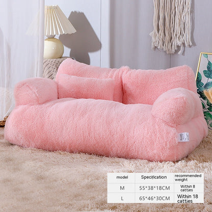 Plush Cat Sofa Bed with Pillow (photo 4)