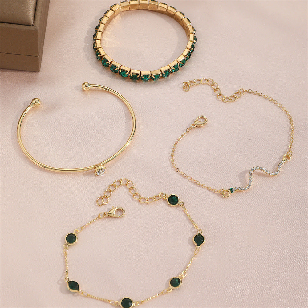 4-Piece Stretch Rhinestone Bracelet Set (photo 5)