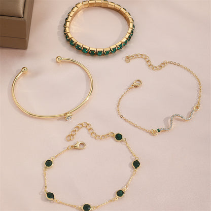4-Piece Stretch Rhinestone Bracelet Set (photo 5)