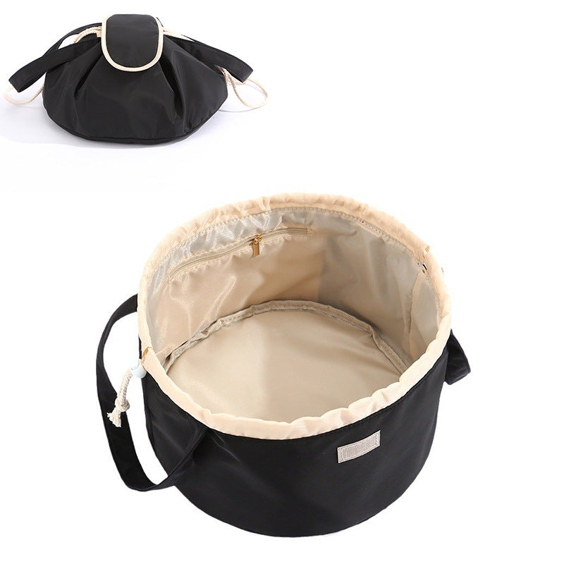 Drawstring Cosmetic Bag, Polyester - Black (photo 1)