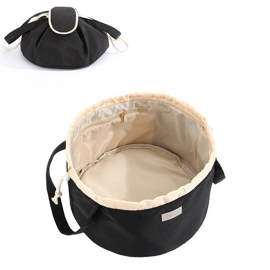Drawstring Cosmetic Bag, Polyester - Black (photo 1)