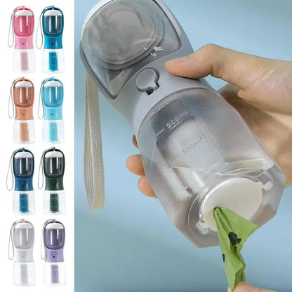 3-in-1 Portable Dog Water Bottle with Food and Bag Compartments (photo 3)