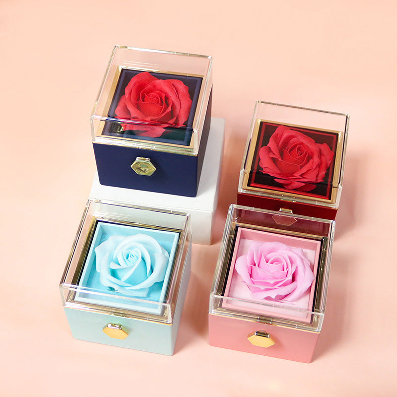 Rotating Soap Rose Jewelry Gift Box (photo 4)