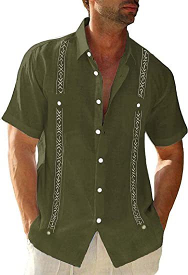 Men's Short-Sleeve Guayabera Shirt (photo 5)