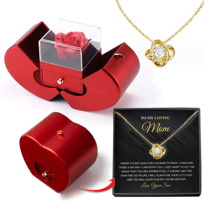 Preserved Rose Apple Gift Box with Necklace (photo 22)