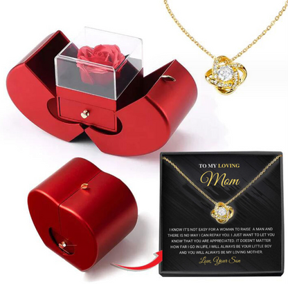 Preserved Rose Apple Gift Box with Necklace (photo 34)