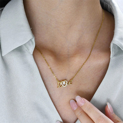 Titanium Steel Love Letter Clavicle Necklace (photo 3)