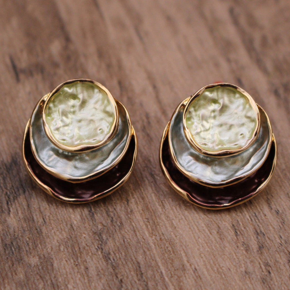 Enamel Round Geometric Earrings (photo 10)