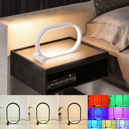 Oval Ring LED Table Lamp, USB, Touch, Button or Remote Control