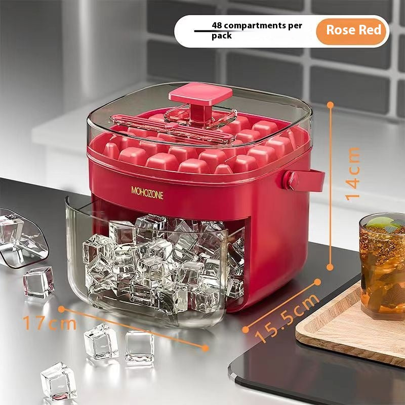 Press-Release Ice Cube Tray with Bin and Lid, 24 or 48 Cubes (photo 7)