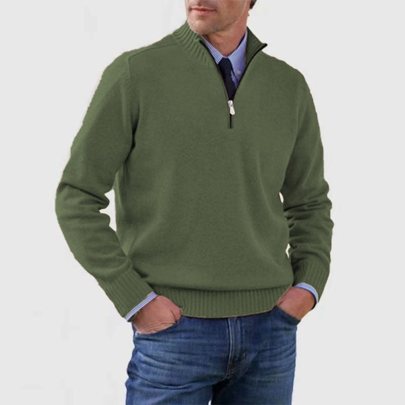 Men's Stand-Collar Zip Knit Sweater (photo 7)
