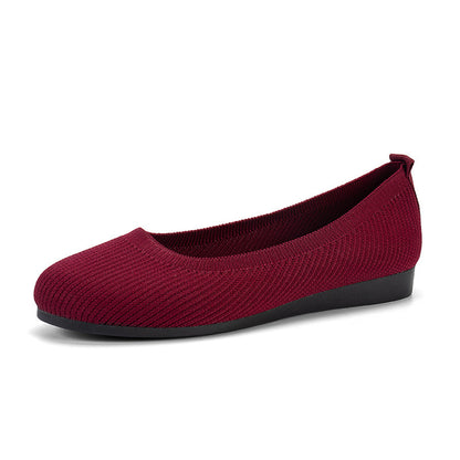Women's Round-Toe Knit Mesh Slip-On Flats (photo 7)
