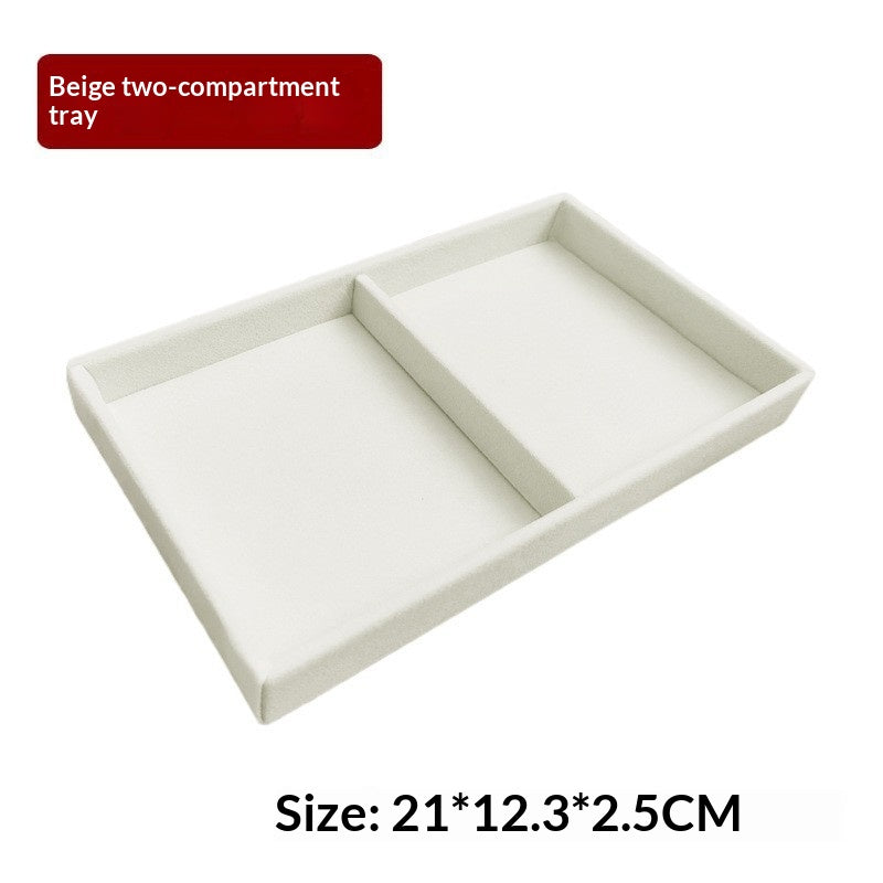Velvet-Covered Drawer Organizer Tray - 2 Compartments (photo 3)