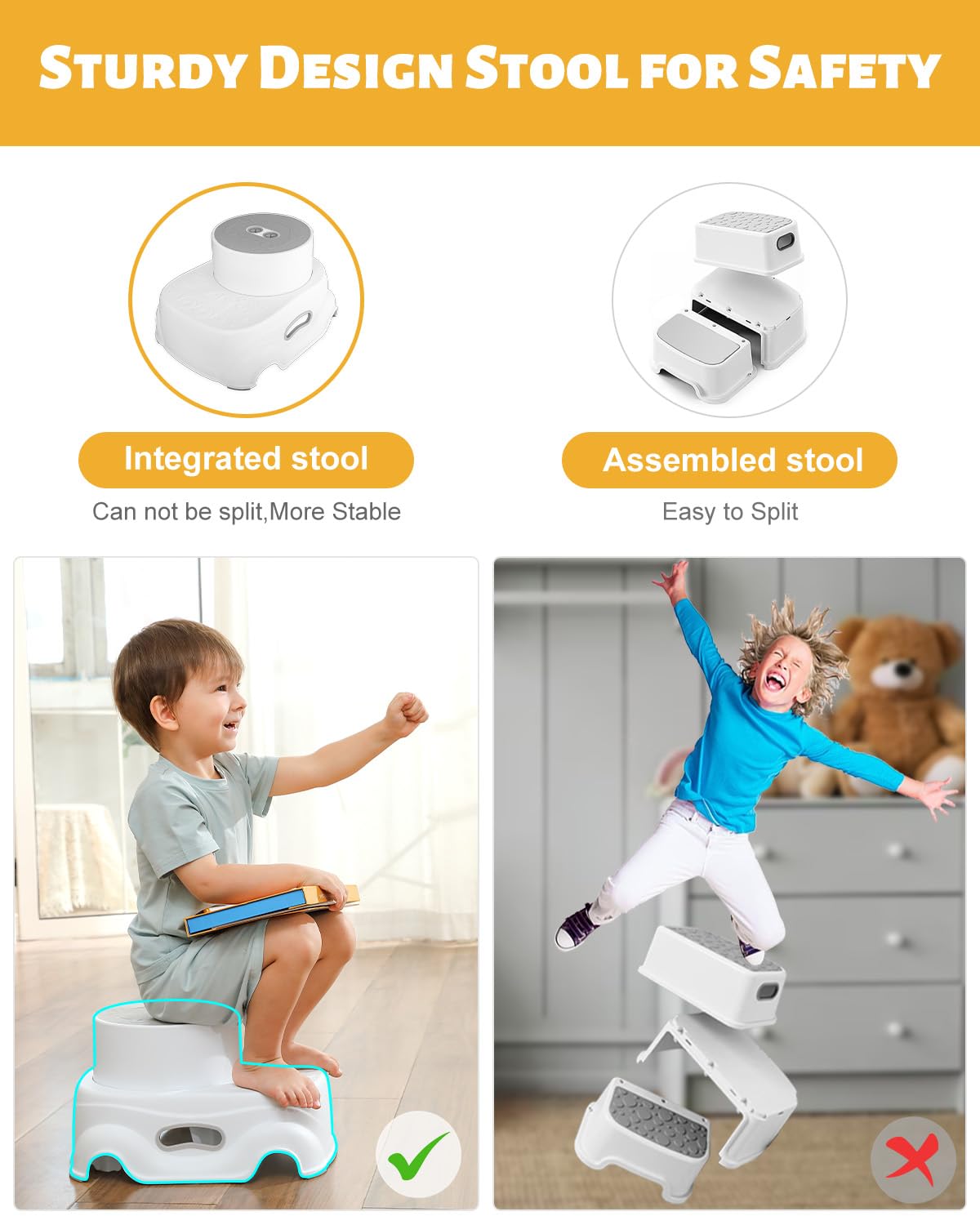 Foldable 2-Step Stool with Padded Steps (photo 4)
