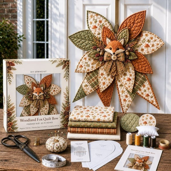 Quilted Patchwork Fabric Craft Piece, Holiday and Animal Designs (photo 6)