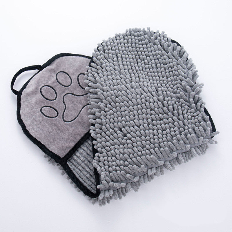 Chenille Pet Drying Towel with Hand Pockets (photo 11)