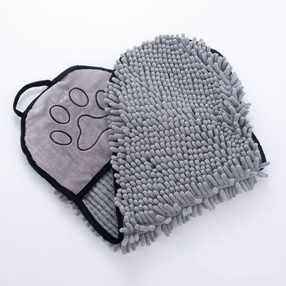 Chenille Pet Drying Towel with Hand Pockets (photo 11)
