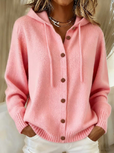 Women's Hooded Knit Cardigan, Relaxed Fit (photo 6)