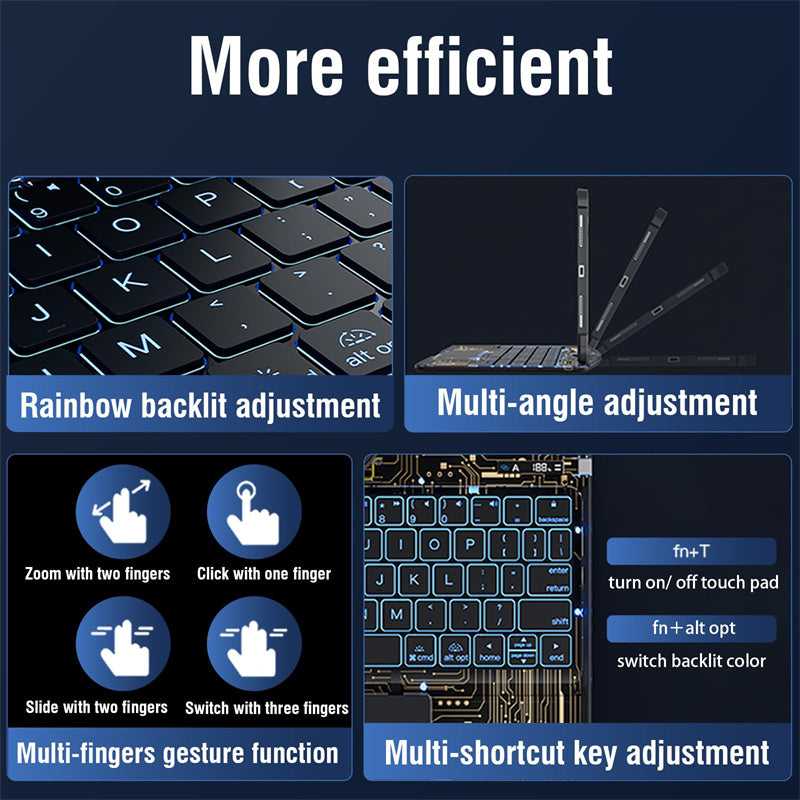 360° Rotating Clear Keyboard Case for iPad with Trackpad (photo 27)