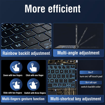 360° Rotating Clear Keyboard Case for iPad with Trackpad (photo 27)