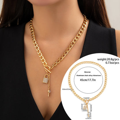 Chunky Chain Lock and Key Necklace or Bracelet (photo 13)