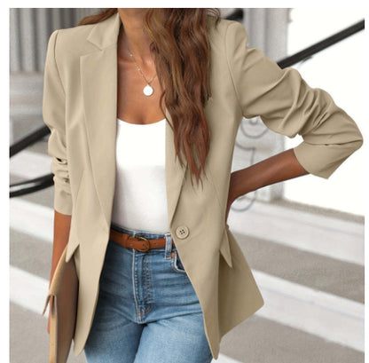 Women's Lapel Button Suit Jacket (photo 2)