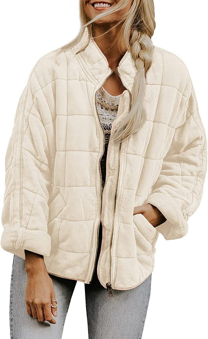 Women's Zip-Up Stand-Collar Jacket with Pockets (photo 9)